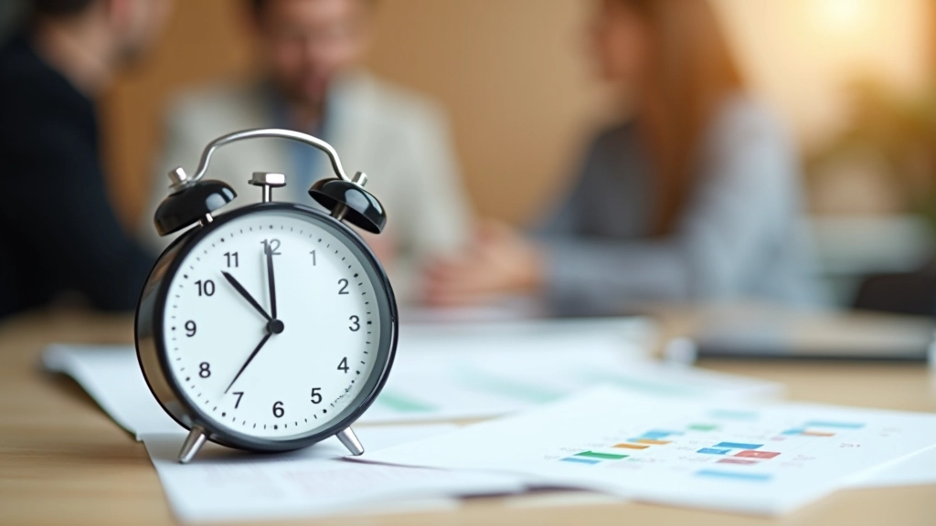 Kalender und Uhr zeigen Zeitplan für Rentenantrag und Überprüfung